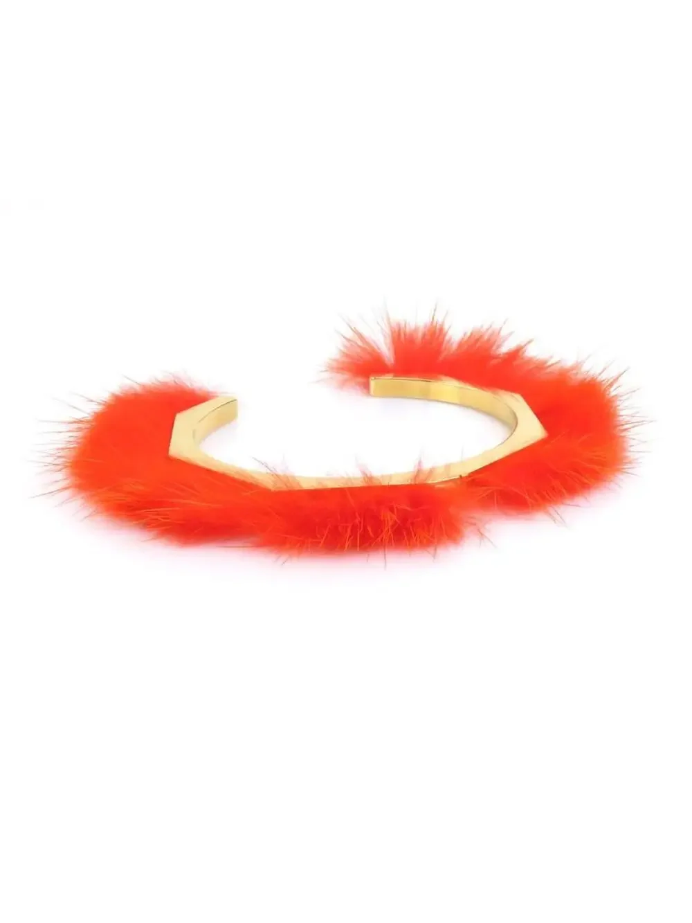 Auth Fendi Bangle Bracelet Orange/Gold #338702F19B